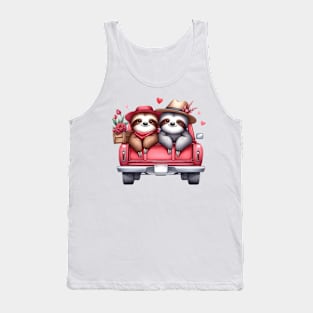 Valentine Sloth Couple Sitting On Truck Tank Top